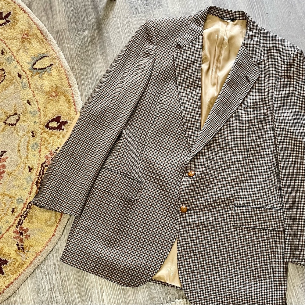 Vintage DAKS Ben Turturici USA Union Made 100% Wool Tweed Sports Coat Blazer - Picture 2 of 16